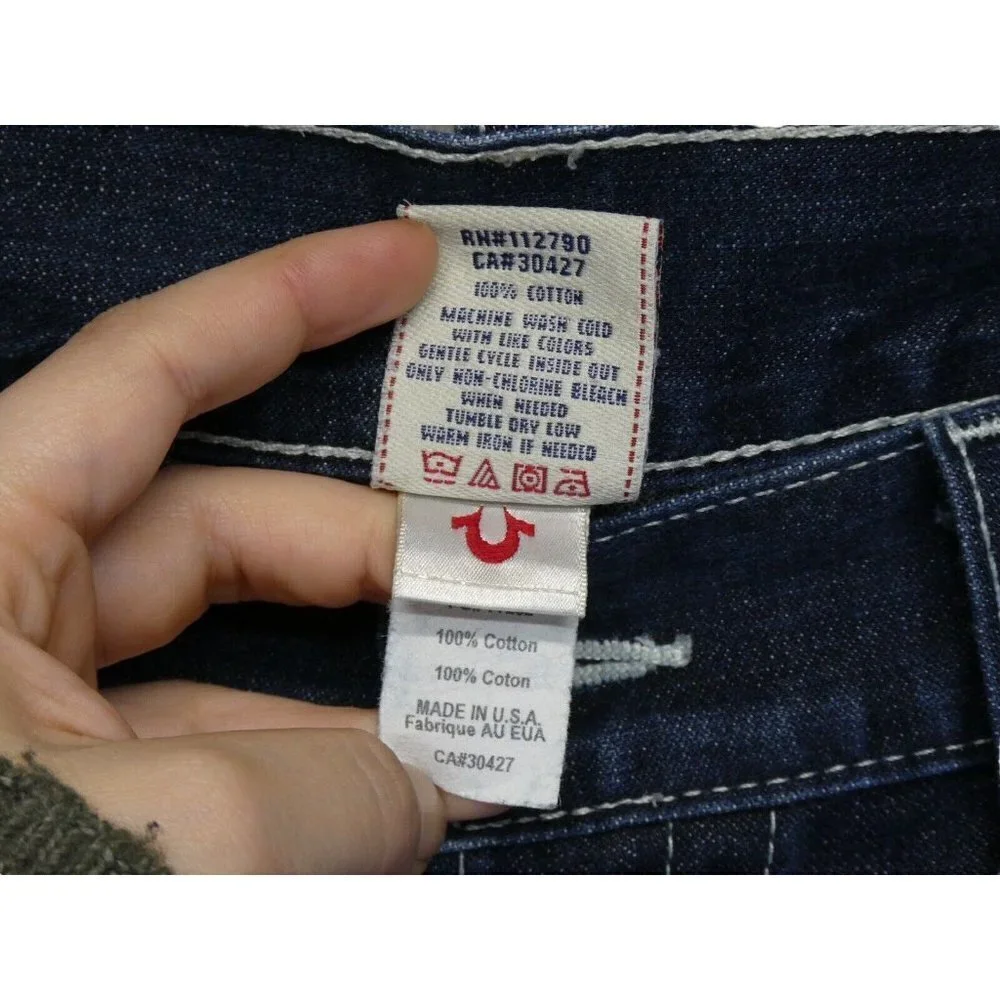Vintage True Religion Jeans Mens 38 Geno‎ Button Fly Waist 41